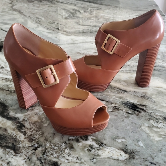 Michael Kors Shoes - MICHAEL KORS Eleni Platform Peep-Toe Mary Jane